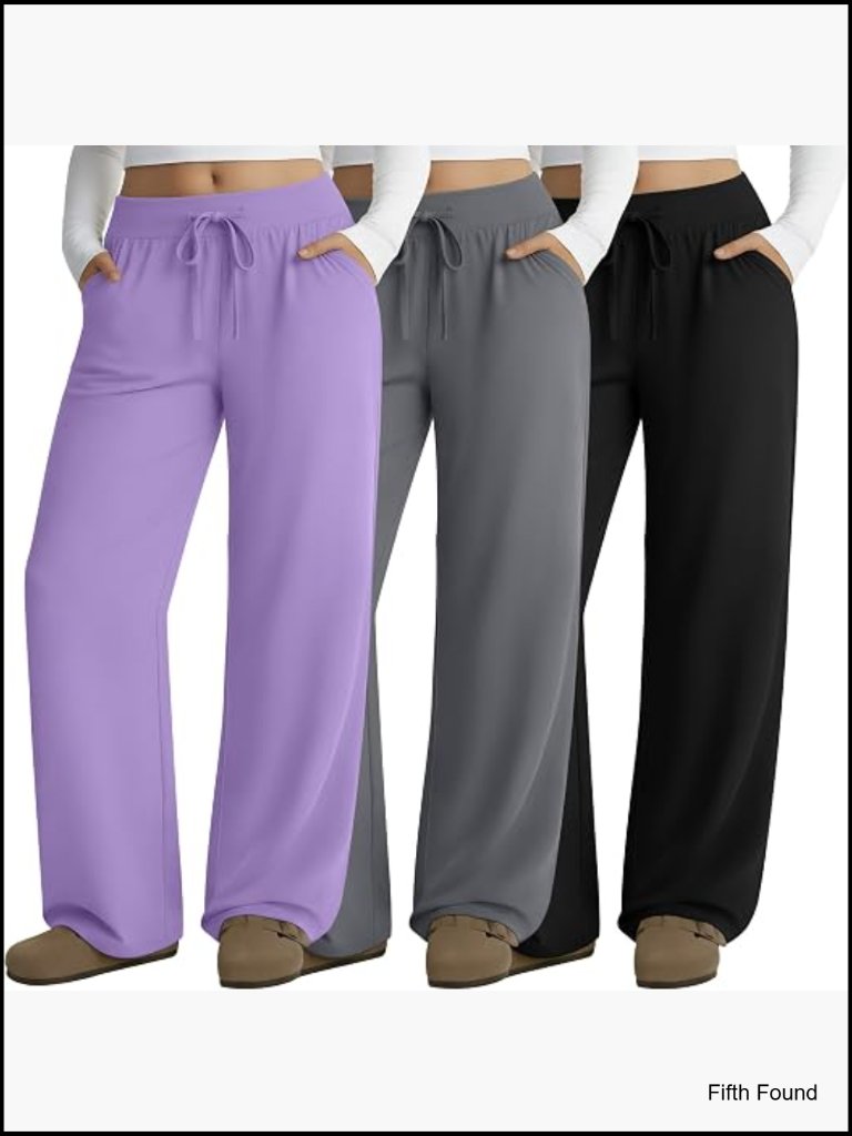 Plus Wide Leg Lounge Yoga Pants Drawstring Pockets Jogger